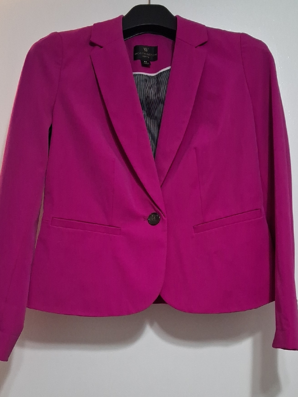 Worthington Women's Magenta Single-Button Blazer